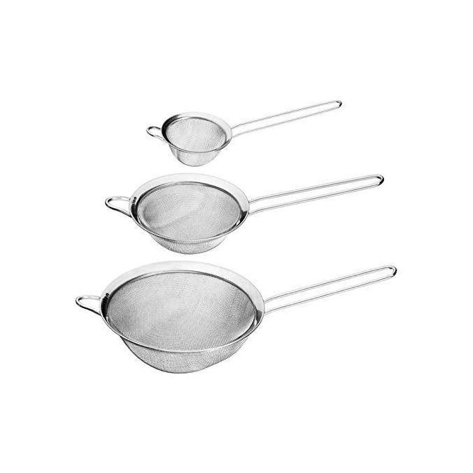 Small Set Of 3 Sievers - Silver
