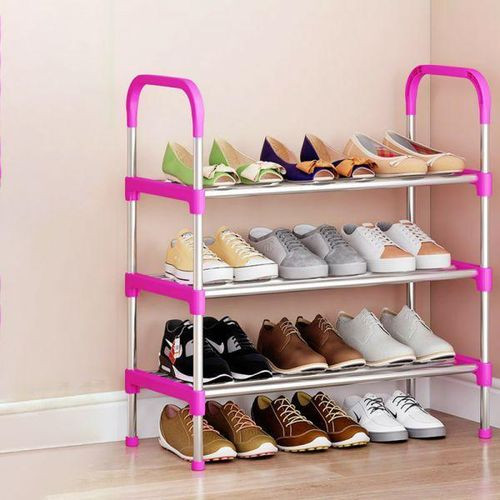 4 layer Stainless Steel Shoe Rack 4Tier Shoes Storage - Multicolor