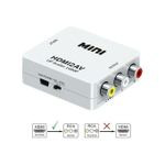 Mini AV/RCA/CVBS Jack To A HDMI Scaler 1080P Converter Box AV2HDMI Video Adapter For HDTV TV PS3 PS4 PC DVD Xbox Projector - White