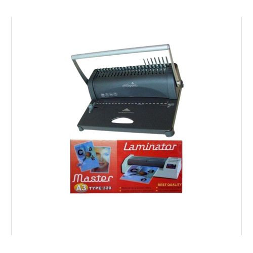 Master A3 Laminating Machine Master Laminator Plus Comb Spiral Binder Machine - Black,Cream