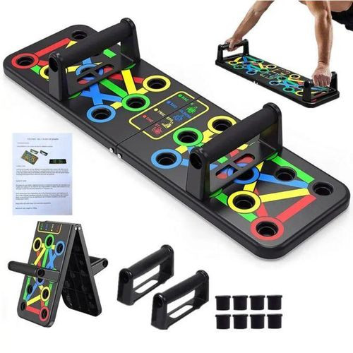 Body Building Push Up Rack Board Fitness Equipment With Color-Coded Push-up Bracket For Home Gym Practice Chest Muscle & Arm Muscle Portable Non-Slip Multi-Function Push-ups Board - Multicolor