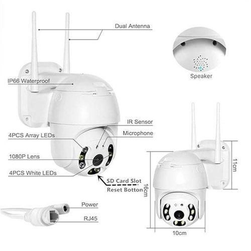 Wi-Fi Smart Camera Ip Real Time Viewing With Voice Speaker, - White,