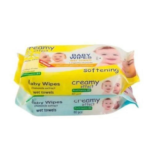 Creamy 2Pcs Baby Wipes Wet Towels Soft And Smooth 160Pcs