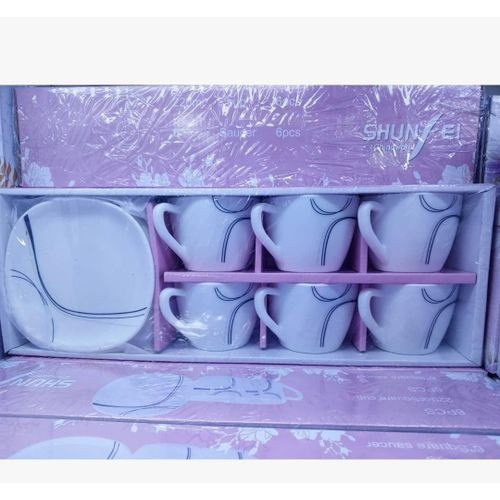 12pcs Cup & Saucer Set - White