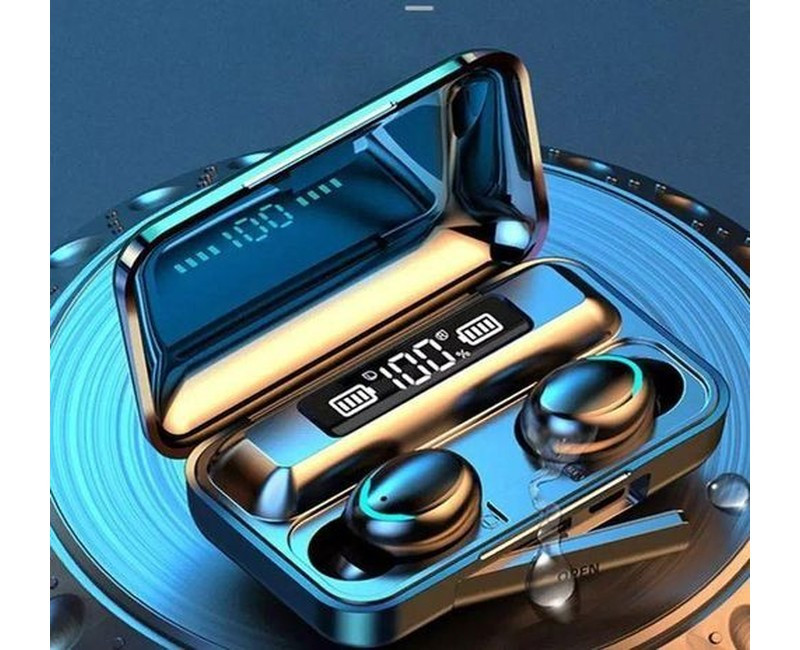 TWS True Wireless Earbuds F9-5 With Power Bank - Black