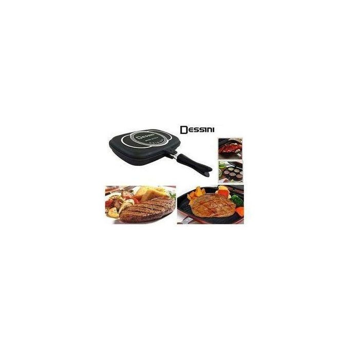 Dessini Double Grill Pan 36cm Non Stick - Black