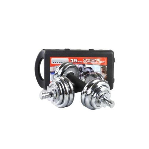 Dumbbells 15 Kgs / Dumbbells 15Kg Set - Silver