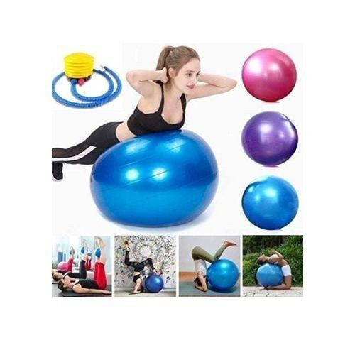 Yoga Ball Anti Burst Exercise Training Gym Ball With Pump - Multicolor