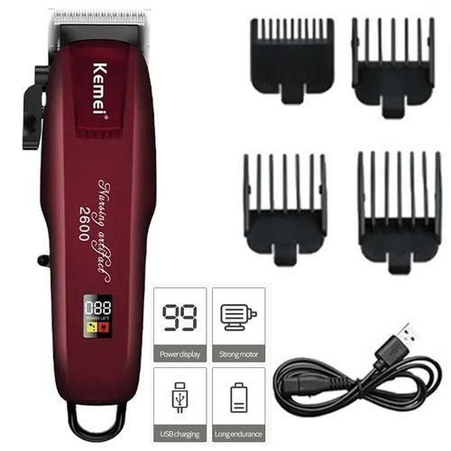 Rechargeable Electric Haircut Machine Professional LCD Display Hair Clipper Cordless - Multicolor