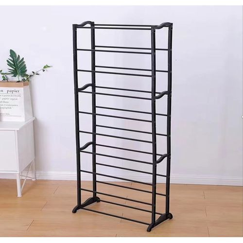 10-Tier Shoe Rack, Shoe Stand, 30 Pair Shoe Rack Shoe Shelf Organizer - Black/White