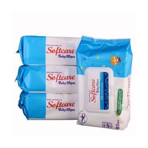 Soft Care Baby Wet Wipes 80pcs Value Pack (×3)- Multicolor