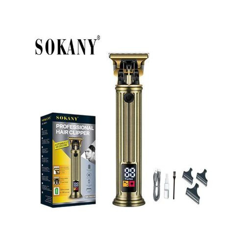 Sokany Professional Rechargeable Hair Clipper Led Display - Gold