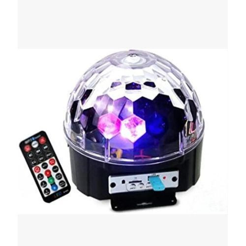 6 Color Digital RGB Disco Ball Stage Light LED Bluetooth Speaker Prom Laser Party Light With Mp3 Player Prom DJ Projector Light - Black