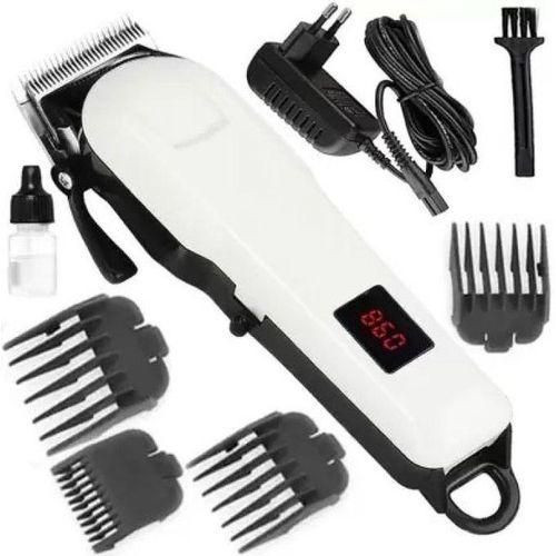 Rechargeable Hair Clipper Shaving Machine Hair And Beard Trimmer - White/Black