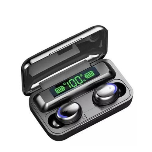 F9 Earbuds Wireless Headsets Bluetooth Earphones With 2000 mAh Battery - Black