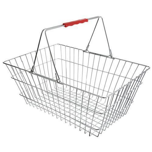 Metallic Shopping, Supermarket Basket - Silver