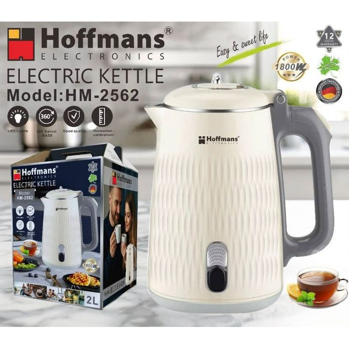 Hoffmans 2.5L Electric Milk Boiling/ Cooking Pacolator/Kettle -Black Cream.
