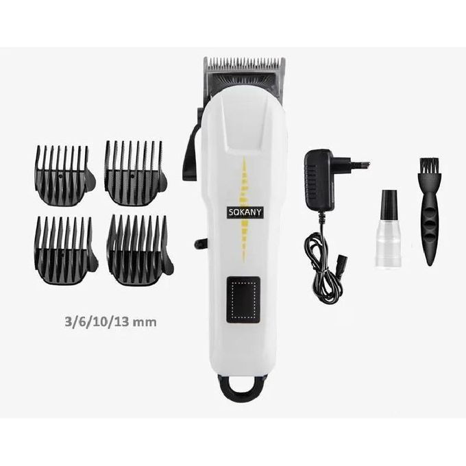 Sokany Cordless Electric Razor With Battery Display - White