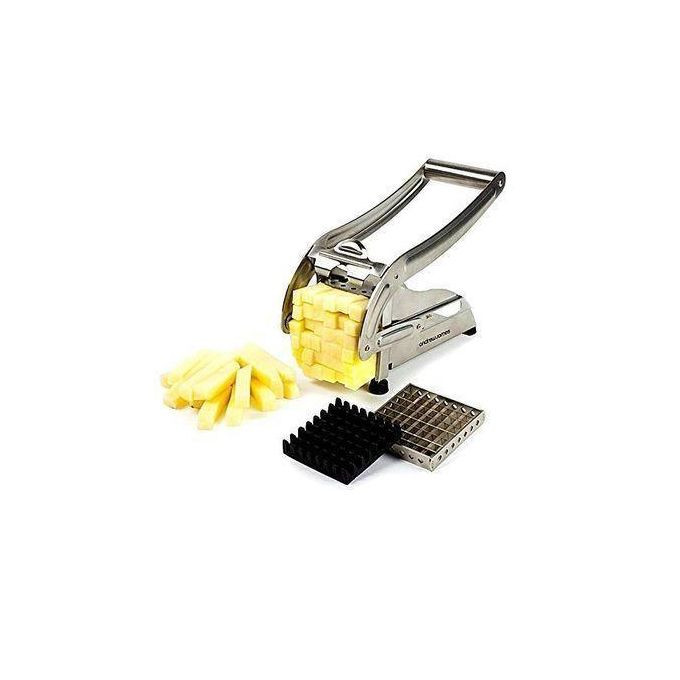 Stainless Steel Potato Chipper & French Fry Cutter - Silver