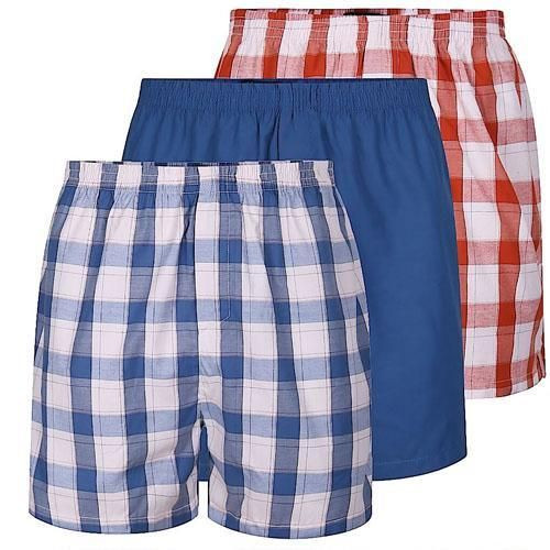 3pcs Men's Classic Cotton Boxer Shorts Underwear Size M- Multi-Color