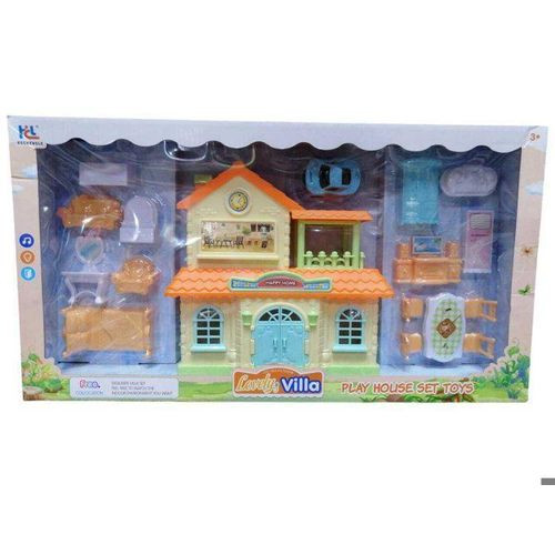 Lovelys Villa Play House Set Toys" dollhouse set.