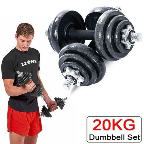 20KG Plated Adjustable Dumbbell Set - Silver Or Black