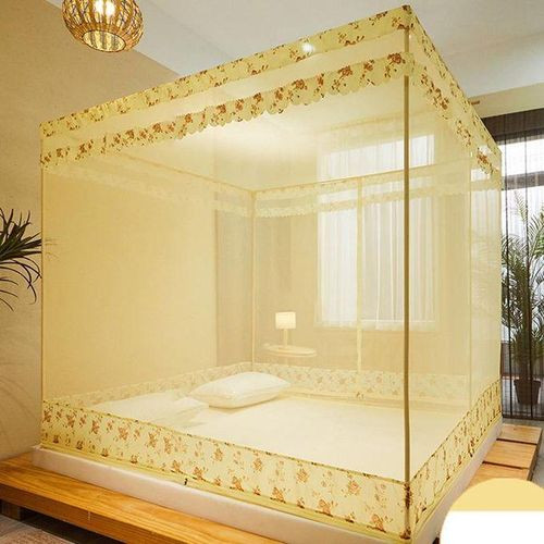 Framed Zip Mosquito Net With 3 Doors Design Bed Net ZP1 CREAM