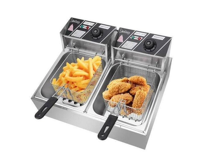 Other Double Deep Fryer 12 Litres - Silver