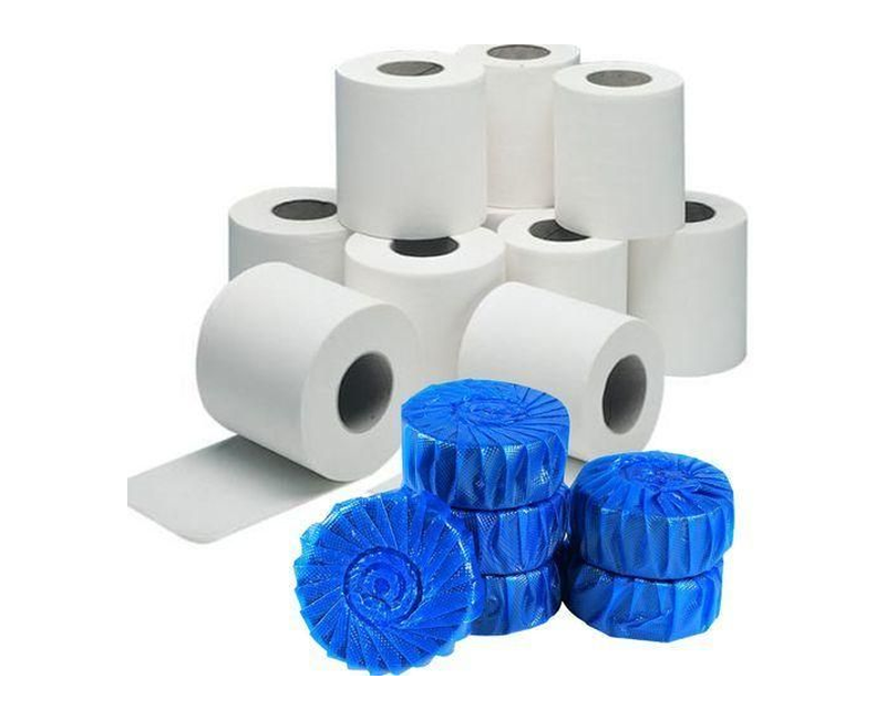 Toilet Paper 10 Roll And Toilet Bowl Cleaner Pack Of 6-White