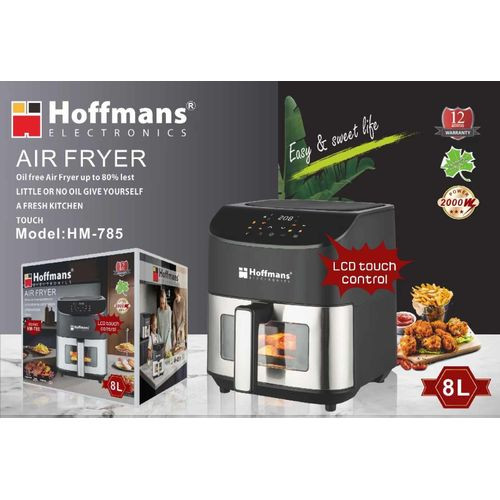 Hoffmans 8L / 8 Litres Digital Electric Airfryer / Air Fryer -black