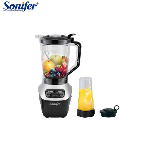 Sonifer SF-8128 New Household 1500w Motor 2 In 1 With Grinder Cup Electric 1.8L Plastic Jar Blender Color Black