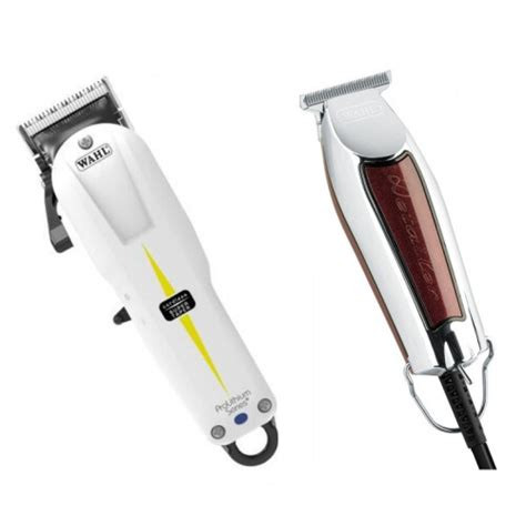 Wahl 2 in 1 Rechargeable Super Taper Clipper And Detailer T-Wide Trimmer-White/Red