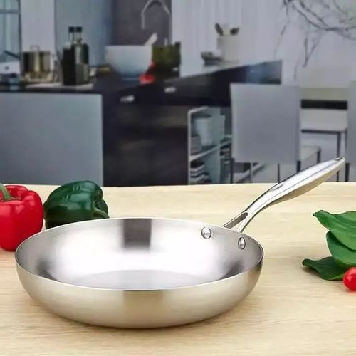 Stainless-steel Frying Pan 22cm- Silver