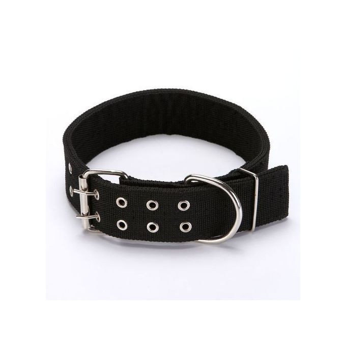 Durable Adjustable Dog Collar Black Large