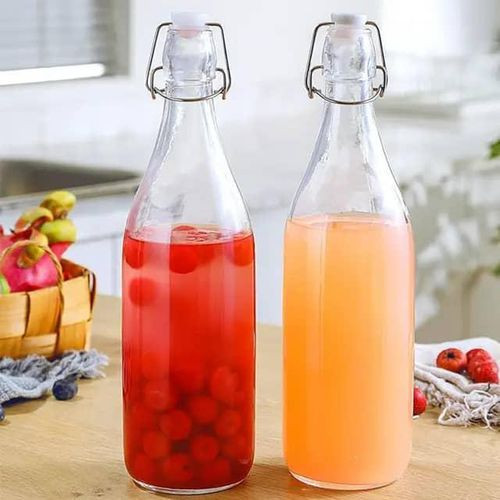 1L Swing Top Glass Bottles With Airtight Stopper Lids