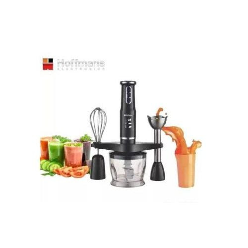 Hoffmans 4 In 1 Stainless Electric Handheld Stick Blender And Mixer Set With With Egg Whisk Attachment Mixing Beaker And BPA-FreeFood Chopper Bowl- Multicolor