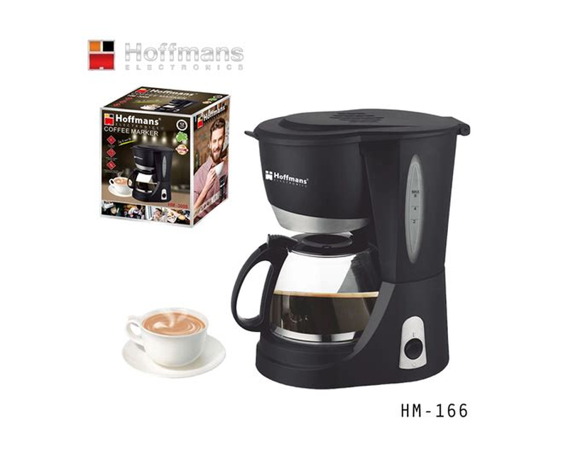 Hoffmans 6 Cups Electric Coffee Maker HM-3008 - Black
