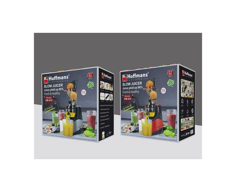 Hoffmans Slow Juicer That Yields Juice Yield Up 96% HM-635 - Silver/Black