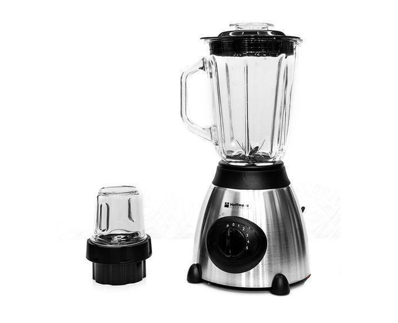 Hoffmans 1.5L Juice Blender 2 In 1 Glass With Mill Grater - Silver