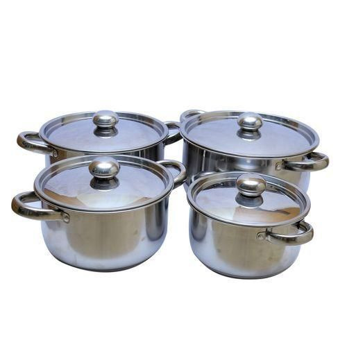 Stainless Steel Cookware/ Serving Dishes, 4pc Set - Silver
