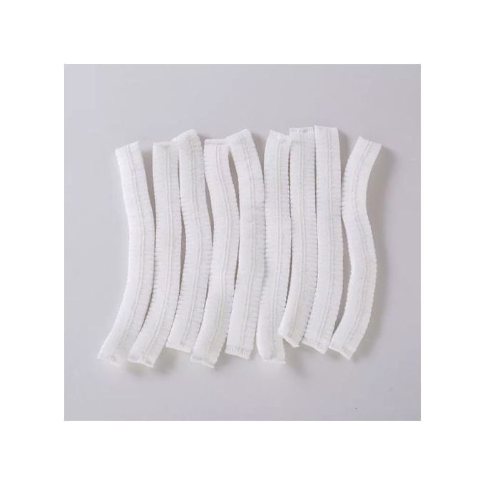 100Pcs Disposable Hairnet Hair Net Anti Dust Net Non-Woven Head-White