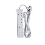 4 Way Power Force Extension Cable Socket - White