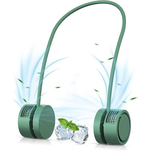 Portable Neck Fan, 1600 MAh USB Rechargeable Battery Personal Face Fan, 3 Speeds Leafless Hanging Neck Fan For Indoor Outdoor