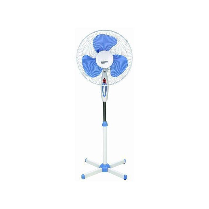 16 Inch Stand Fan With Oscillation Function-White/Blue