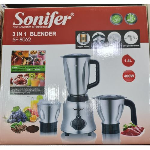 Sonifer 3 In 1 Stainless Steel Home Blender