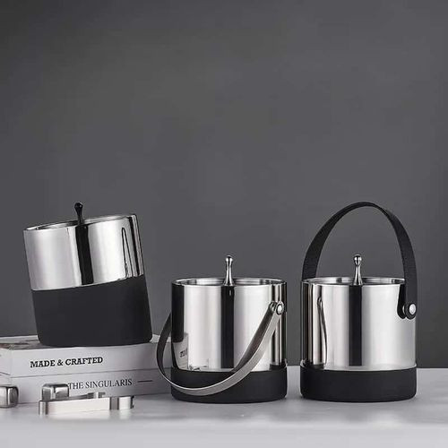 Ice Bucket With Lid, Stainless Steel Ice