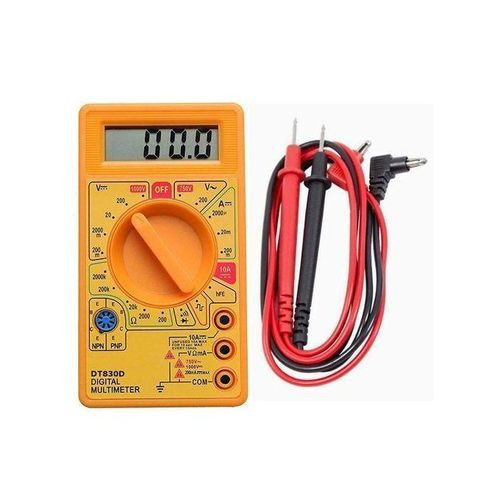 Digital Multimeter LCD Display DC/AC Voltage Current/A Resistance - Yellow