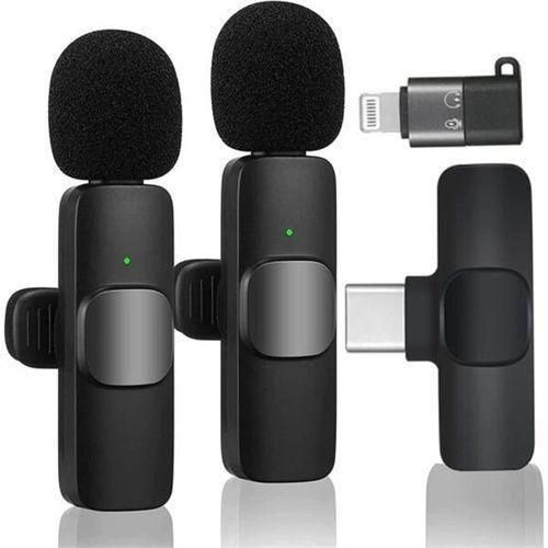 K9 Professional Microphone Wireless Lavalier Microphone For Android Type C & IPhone.