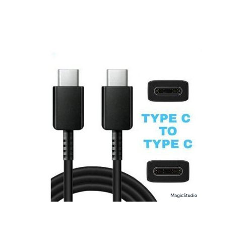 Type-C Male To USB-C / Type-C Male Charging Cable - Black