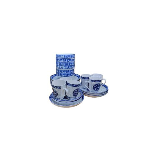 24pcs Blue Flower Ceramic Dinnerset-Multcolour